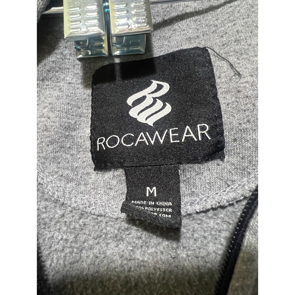 Rocawear Hoodie Mens Medium Gray Y2K Hip Hop Streetwear Full Zip - Picture 3 of 4